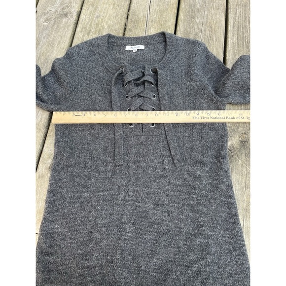 Madewell 100% Merino Wool Lace Up Sweater‎ Dress in Gray XS - Picture 3 of 4